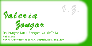 valeria zongor business card